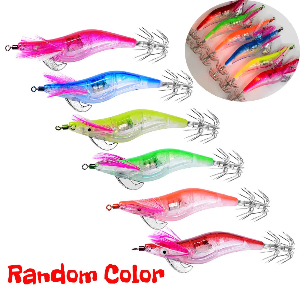 

Flashing LED Light Shrimp Fishing Lures Prawn Baits Jigs Hooks Tackle Suitable For Use In Sea Lake Pond Stream Lure Pesca