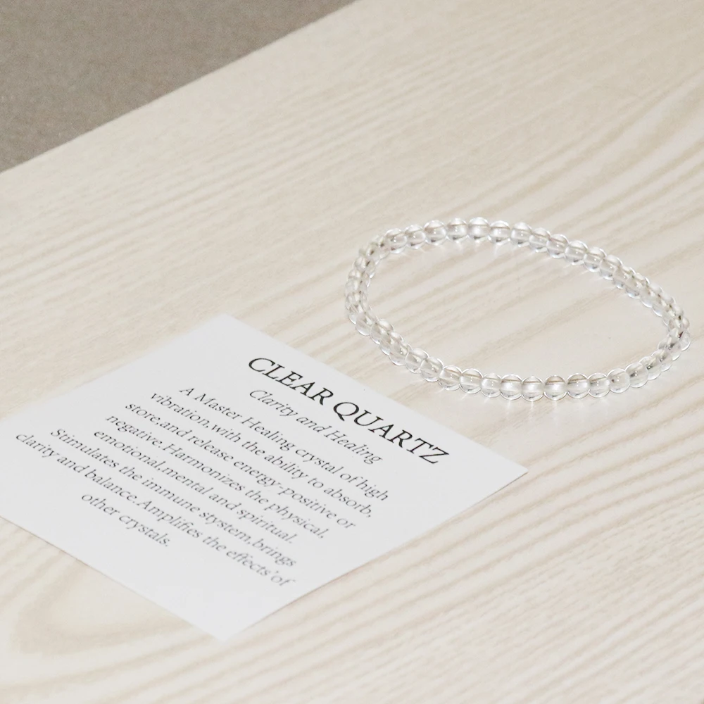 MG0037 оптовая продажа прозрачный кварц браслет 4 мм Мини с драгоценным камнем Новый