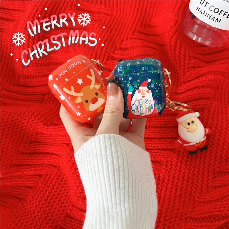 

For Airpods Pro Case Cute XMAS Santa elk Silicone Protect Cases for Apple Airpods 1 2 Earphones Christmas Gift Soft Air Cover