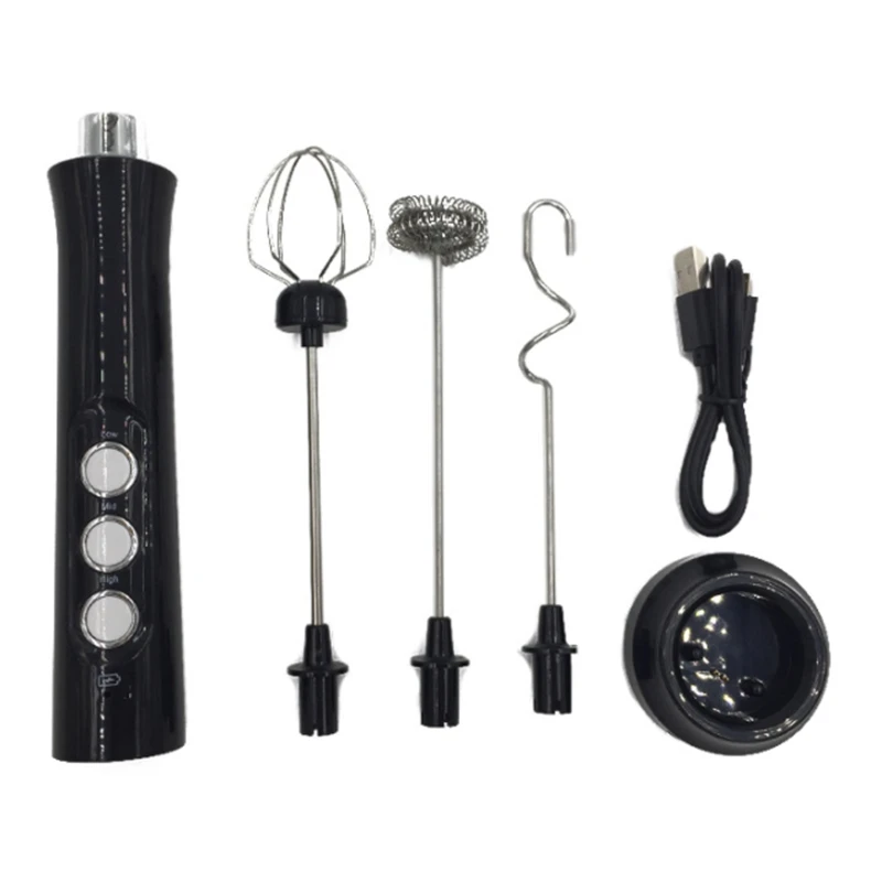 

Electric Mixer Blender Milk Frother Handheld with USB Charger Dock Stainless Bubble Maker Whisk for Coffee Cappuccino
