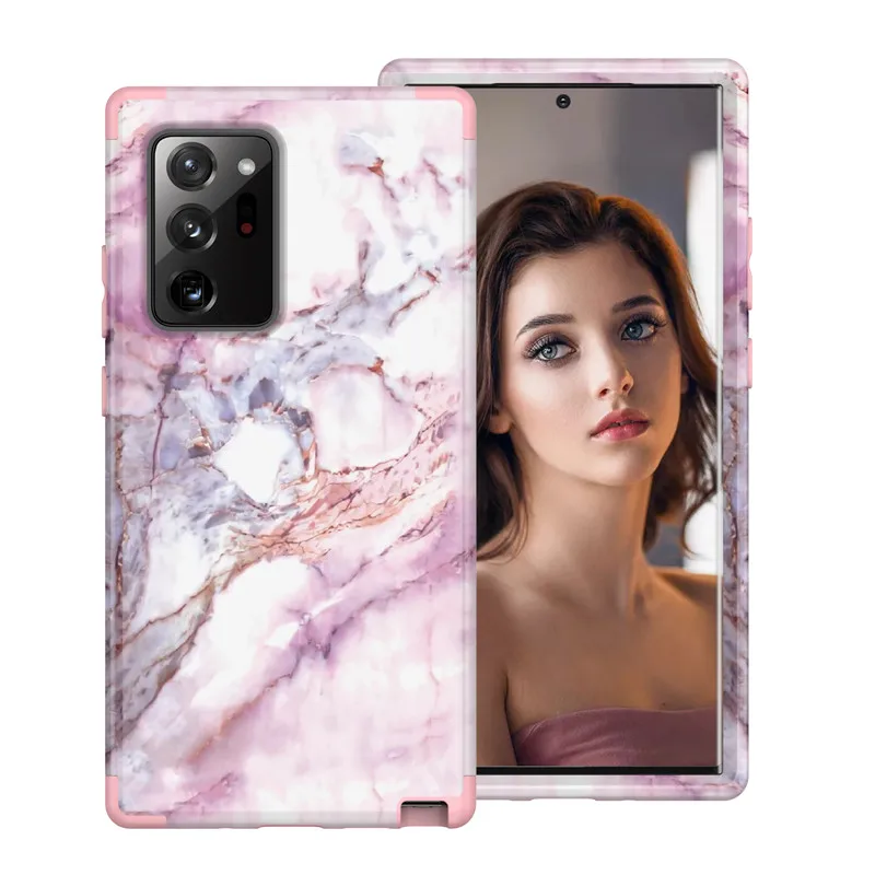 

Samsung s9 s10 note10 Plus note20 Ultra note8 note9 Marble Front&Back 360 Phone Case Colorful TPU Bumper Hybrid Anti Shock Armor