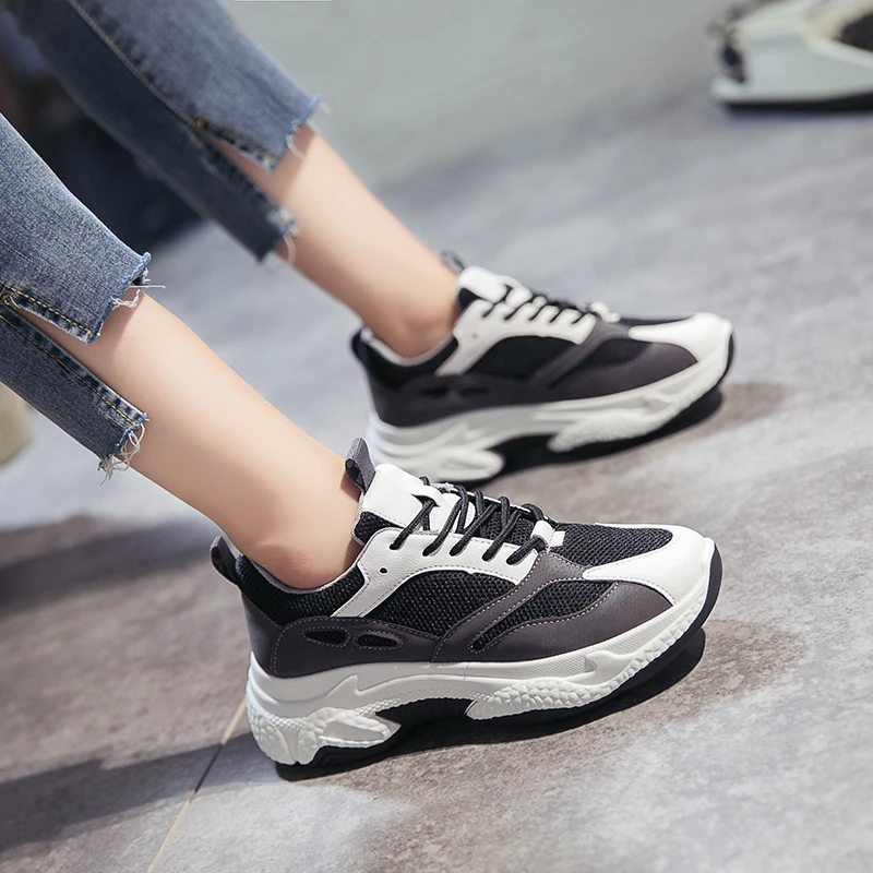 Женские кроссовки на массивной платформе Tenis модные брендовые Прогулочная