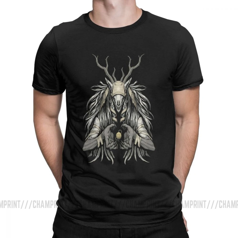 Мужская футболка The Supplicant, хлопок, футболки Vicar Amelia Bloodborne Scary Horror, футболка на Хэллоуин, топы с графическим принтом - Цвет: Черный