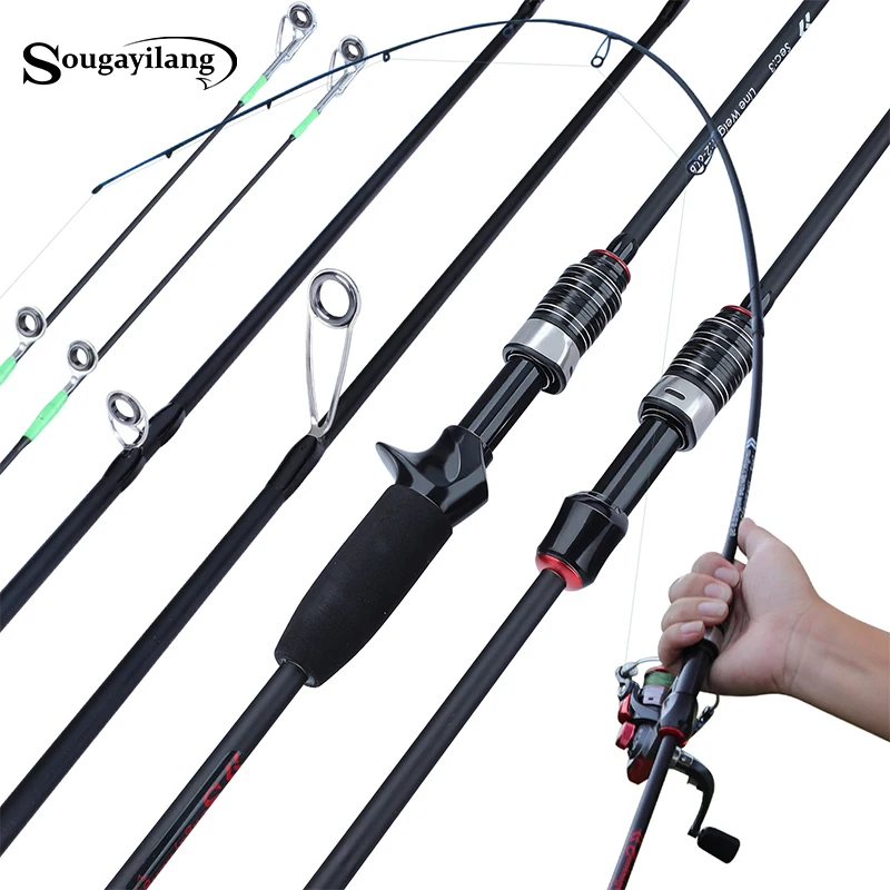 

Sougayilang 1.8m Casting Spinning Fishing Rod Power M Carbon Rod Pole 3 Section Carbon Fiber Baitcasting Fishing Rod 3 Pieces