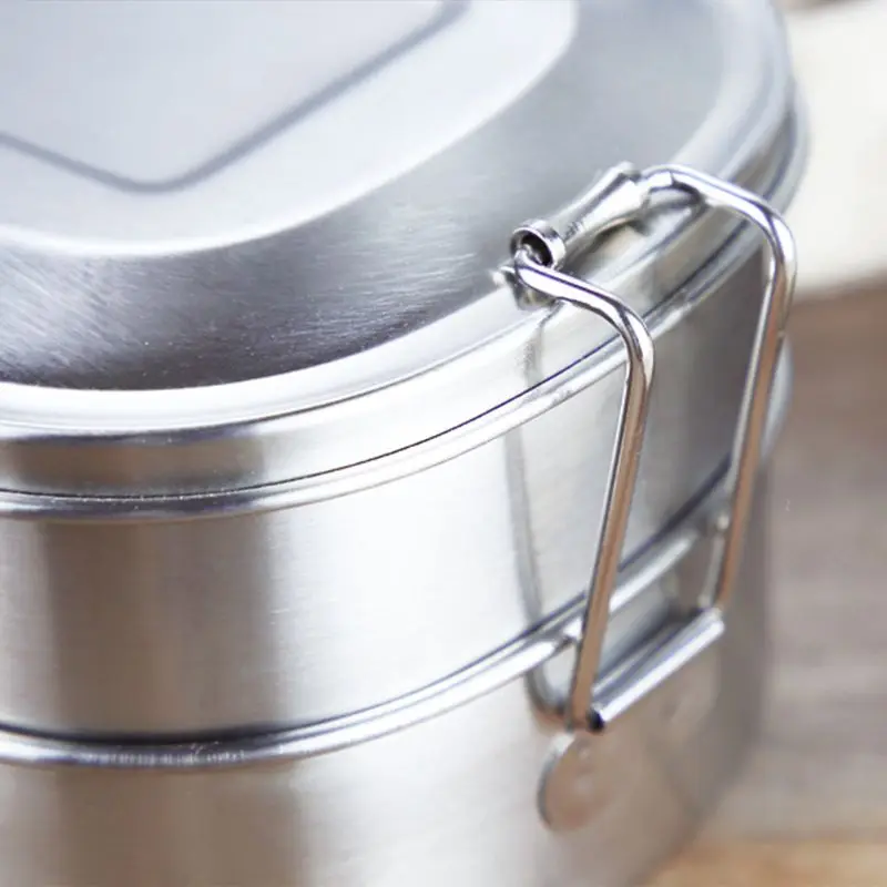 

2 Tier Stainless Steel Lunch Box Food Container Bento Snacks Storage Picnic Travel School