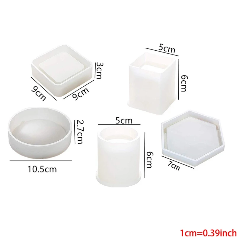 

8Pack Silicone Resin Mold Set Box Mold Coaster Pen Holder Mold Bowl Cushion Resin Mold for DIY Resin Crystal
