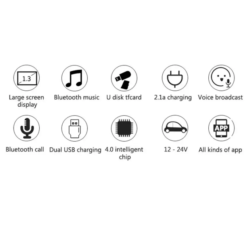 1,3 большой экран Автомобильный Bluetooth fm-передатчик с прикуривателем Hands-Free модулятор FM двойной usb зарядное устройство Поддержка TF карты