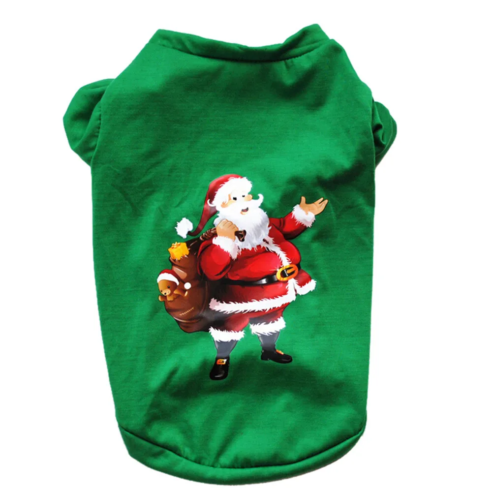 Navidad новинка 2019 Рождественская Одежда для собак футболка из полиэстера костюм