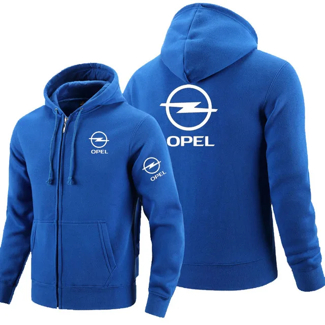 Толстовка на молнии с капюшоном логотип Opel флисовая толстовка длинным рукавом