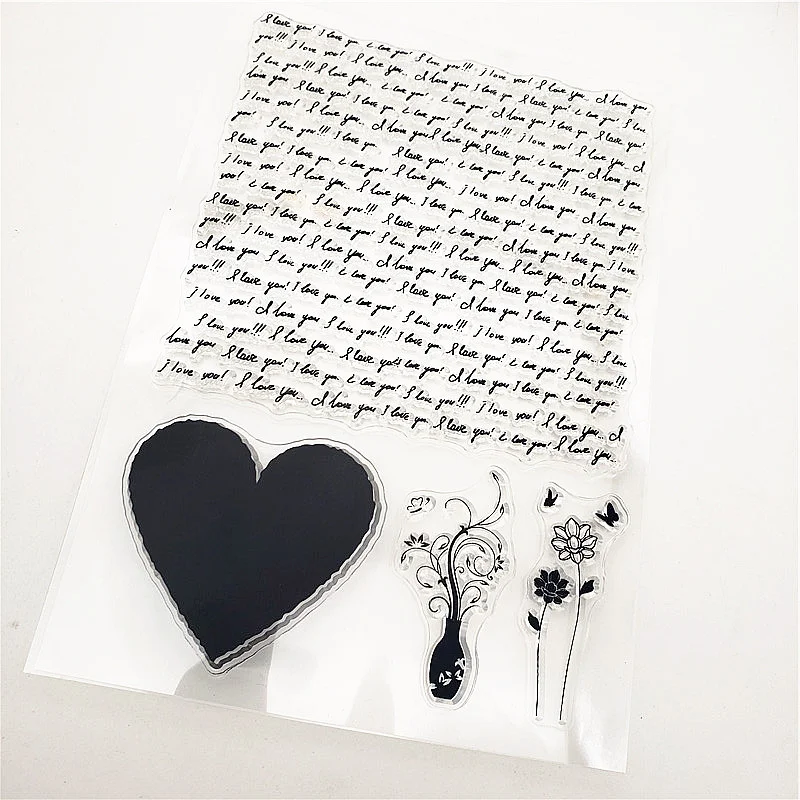 Прозрачные штампы с надписью Love Words силиконовые 11x16 см ТПР роликовые для