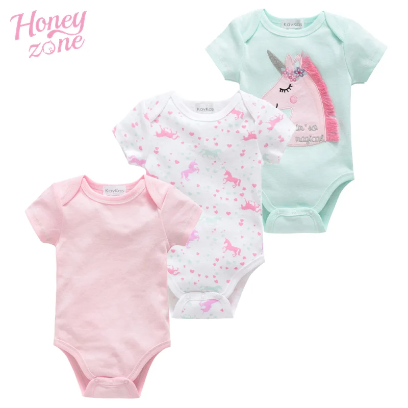 Боди для маленьких мальчиков и девочек Honeyzone хлопковая одежда с коротким рукавом