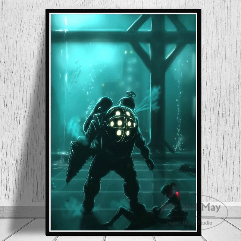 Постеры и принты на холсте настенные картины с изображением видеоигр Bioshock Rapture