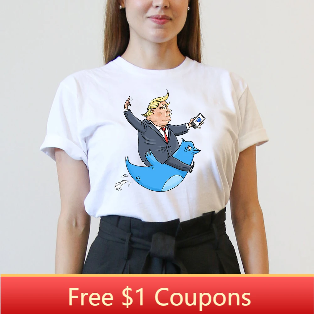 Забавные женские футболки Tumblr Трамп Веселая модная футболка с принтом