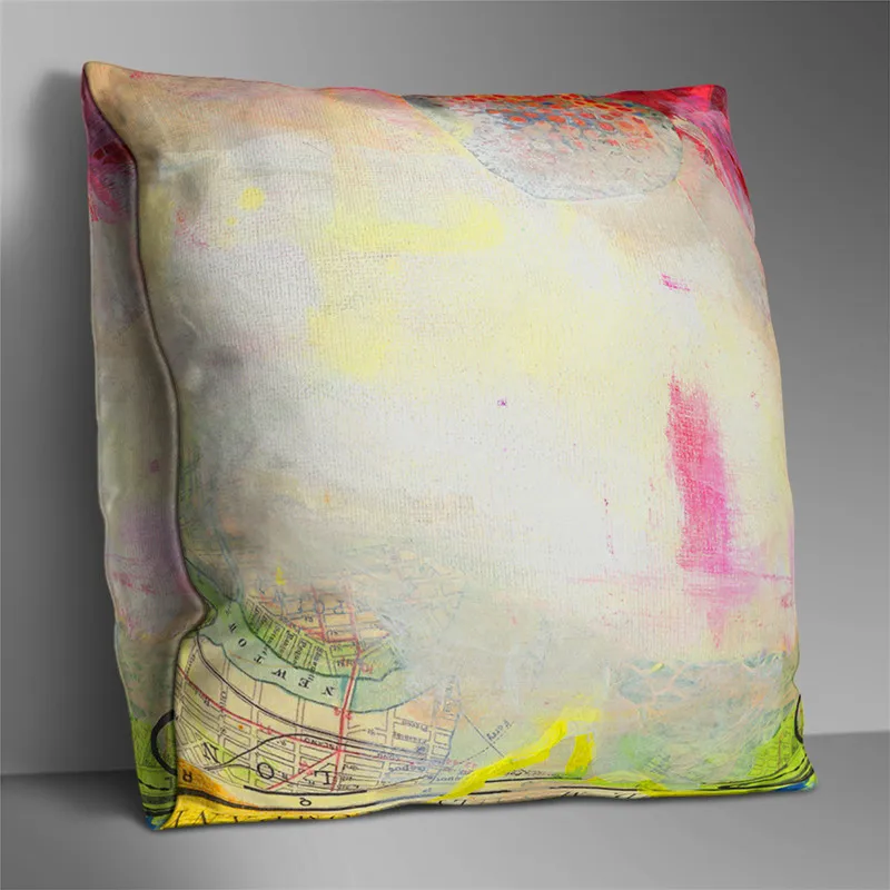 Красочные Наволочка с рисунком типа граффити двойными бортами декоративные