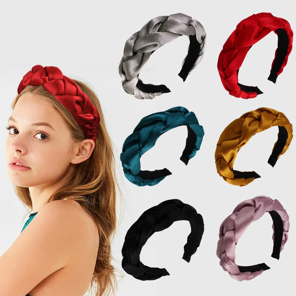 

Flannel braid headdress headband multicolor ladies gold velvet twist braid