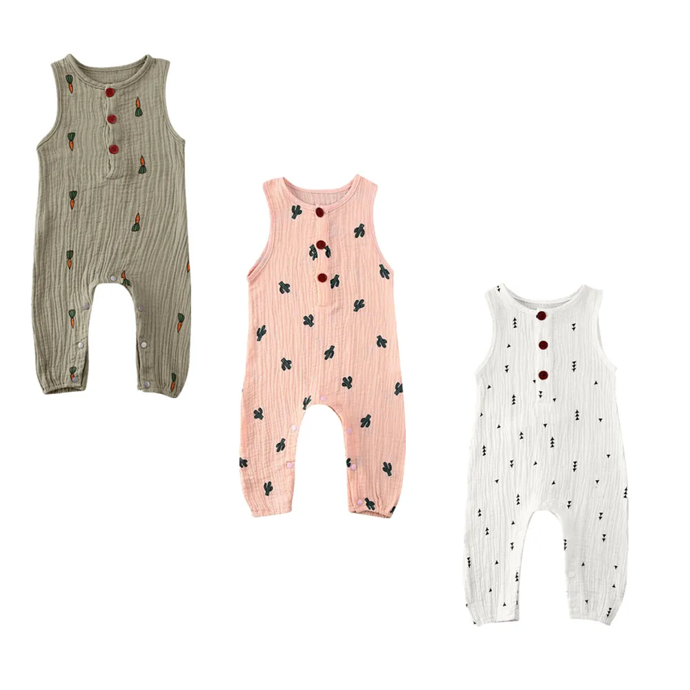 Жилет без рукавов для маленьких мальчиков и девочек 0 24 месяцев комбинезон летняя