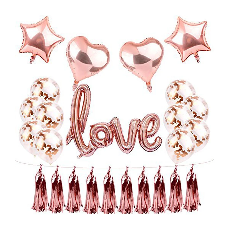 Розовое золото латексный Гелиевый шар 1 18 30 60th день рождения Happy Love праздничные