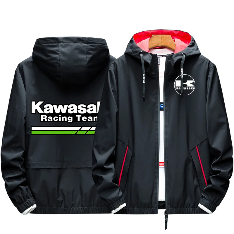 

2021 NEW Spring Autumn Bomber Jacket Kawasaki Men's Zipper Coat Elastic Casual Windbreaker Sports Men Outdoor Clothing Top