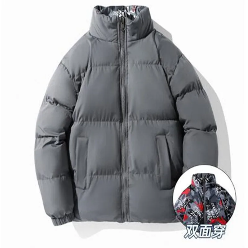 

Роскошная Мужская двухсторонняя зимняя куртка, черная уличная модная куртка большого размера в стиле Харадзюку с пузырьковой подушкой, нов...