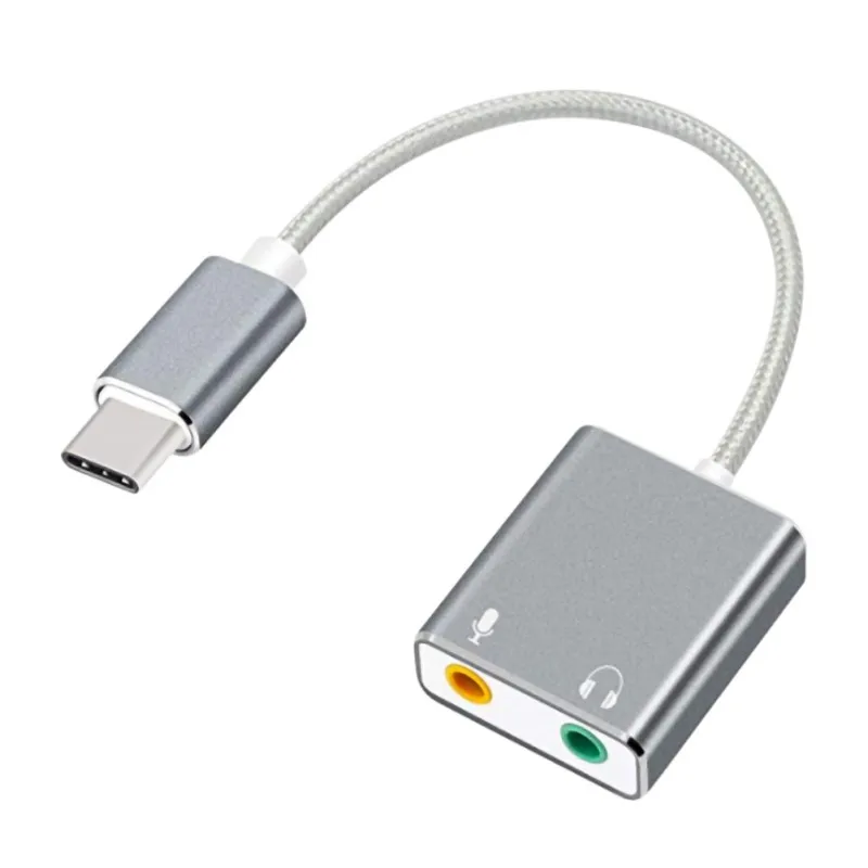 Внешняя звуковая карта типа C USB 3 5 до 7 1 мм стерео аудио адаптер для микрофона