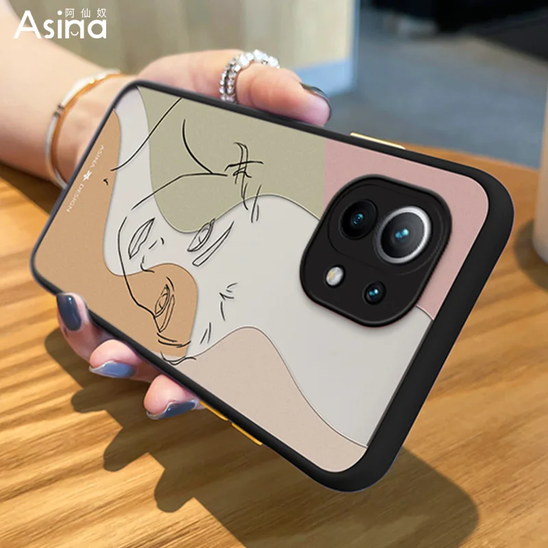 Модный женский чехол ASINA для Xiaomi Mi11 10 Матовый Прозрачный жесткий из поликарбоната