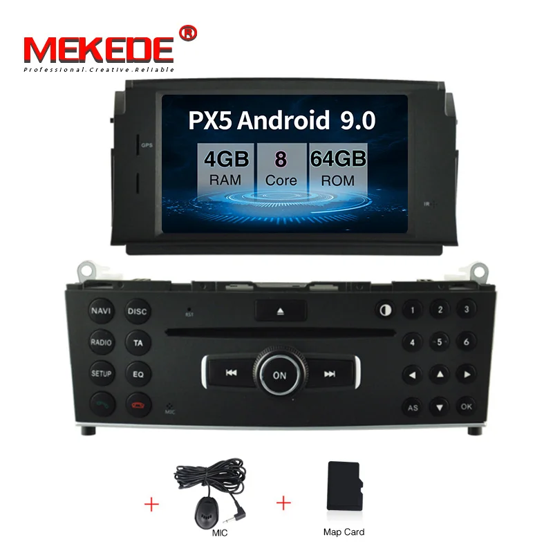 octa cores model PX5 android 9,0 4 Гб+ 64 Гб автомобильное радио gps навигация для Mercedes Benz C200 C180 W204 2007-2010 с wifi BT carplay USB navi - Цвет: octa cores model