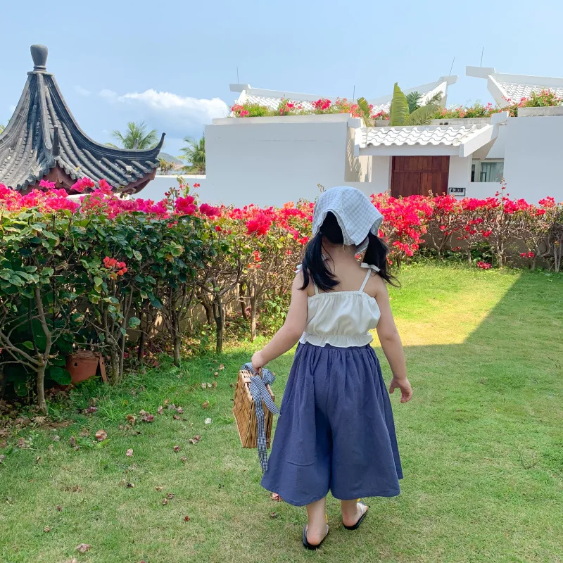 Новое поступление летние комплекты одежды в Корейском стиле жилет на бретелях со