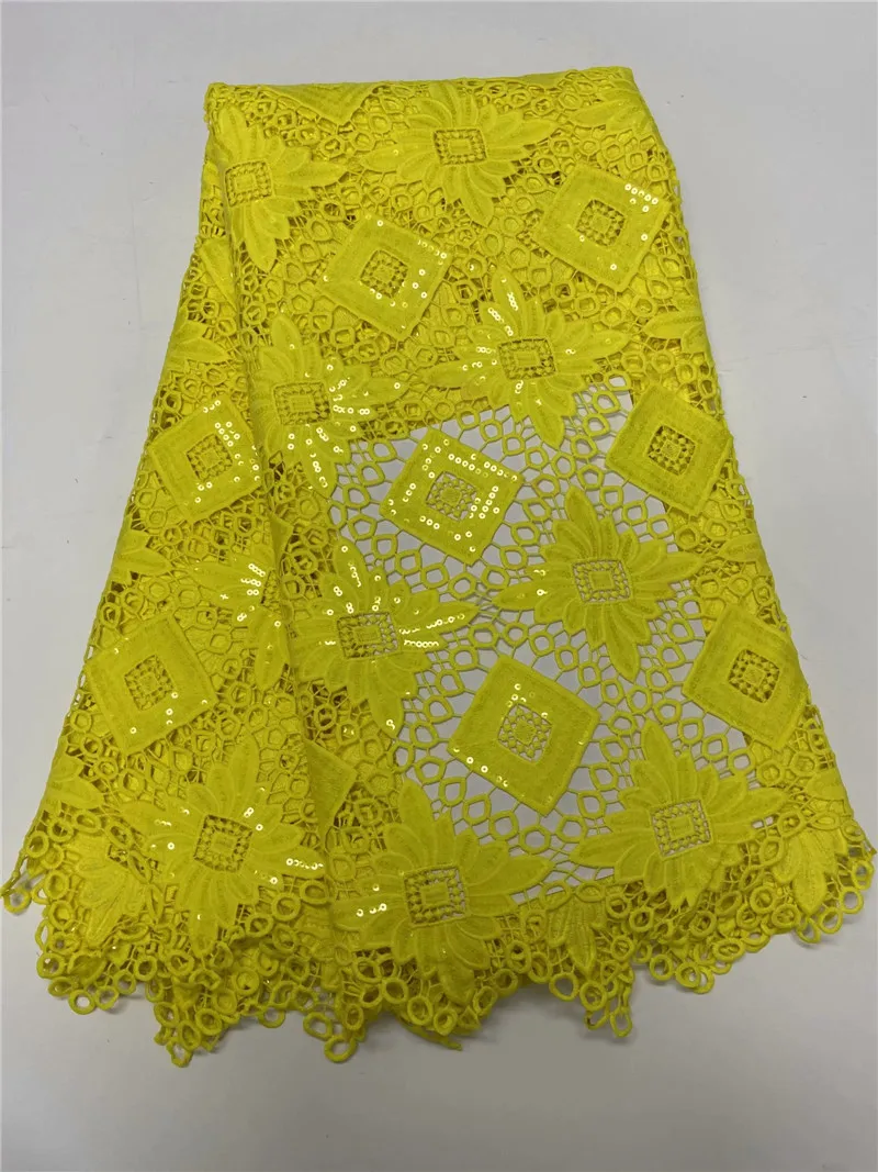 

Гипюровая кружевная ткань с блестками, 5 ярдов, новая модная Водорастворимая кружевная ткань с блестками для женвечерние вечернего платья, ...
