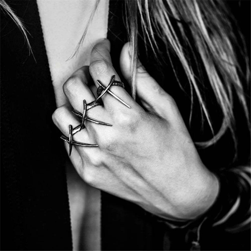 Женское кольцо с крестом Винтажное в стиле панк регулируемое хип хоп на палец