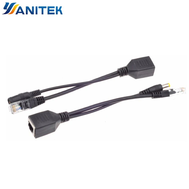 

PoE пассивный кабельный разветвитель Power Over Ethernet PoE разветвитель и инжекторный Кабельный комплект PoE адаптер, POE адаптер кабель 12 В постоянног...