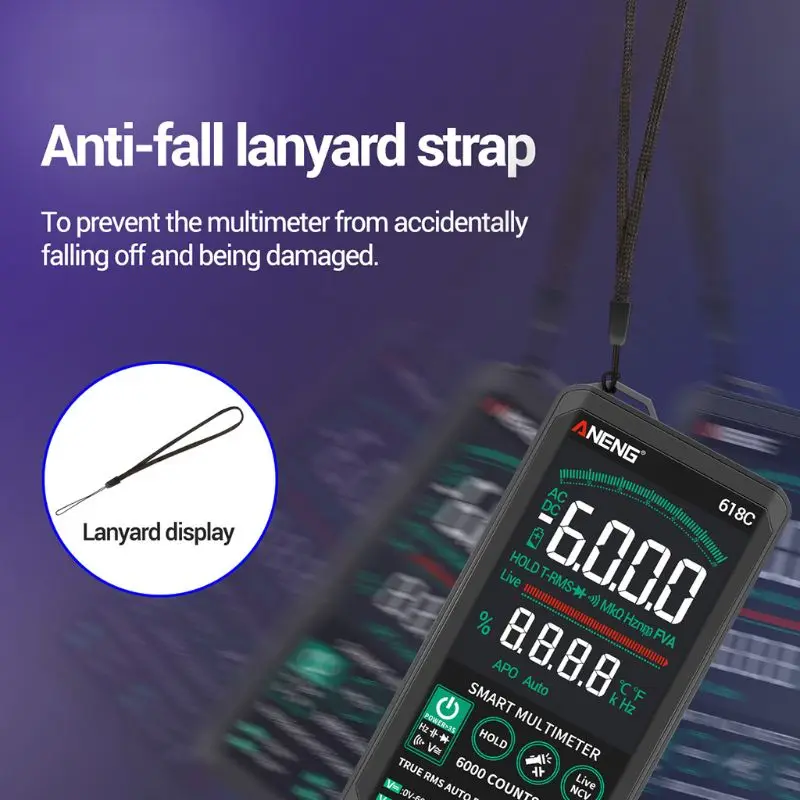 Цифровой мультиметр 618C умный сенсорный тестер для транзисторов Бесконтактный