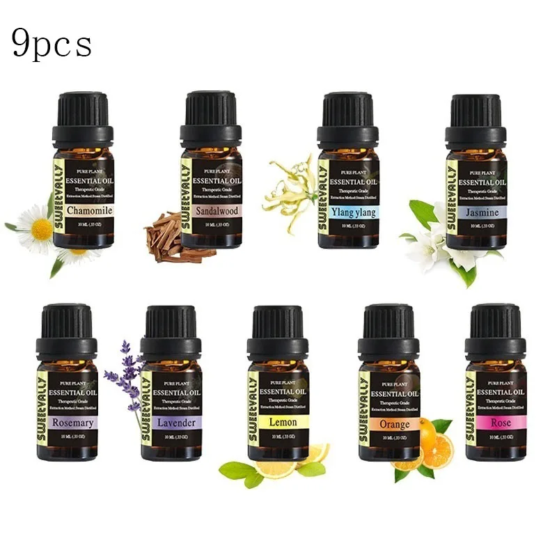 Набор эфирных масел 9 шт. 10 мл чистые натуральные эфирные масла растительное