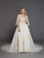 new way from the shoulder halfcap motherhood wedding dress bridal gown tip applique plus size simple ballgown robe de mariee