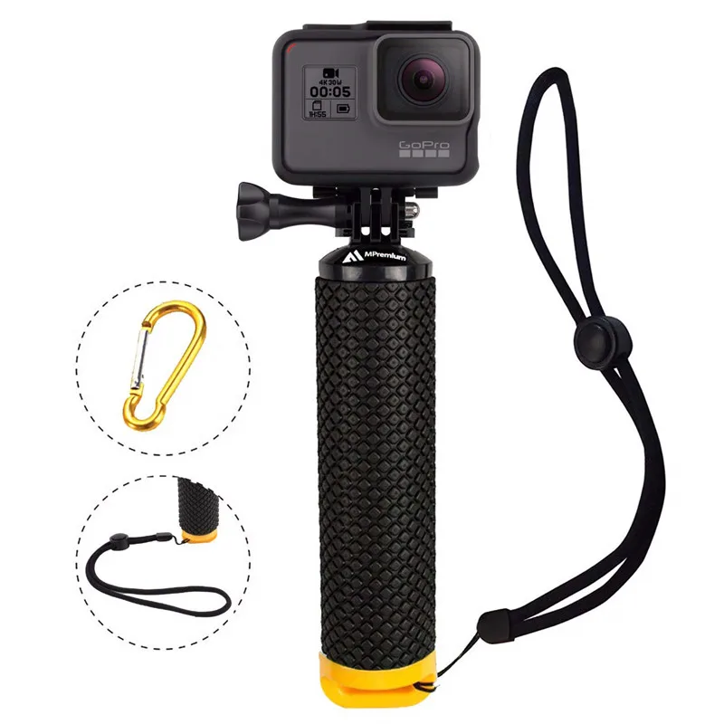 Yellow Водонепроницаемый плавающий ручной захват для Gopro Hero 7 6 5 Xiaomi комплект экшн-камеры с наручным карабин с ремешком для водная Спортивная камера - Цвет: Yellow