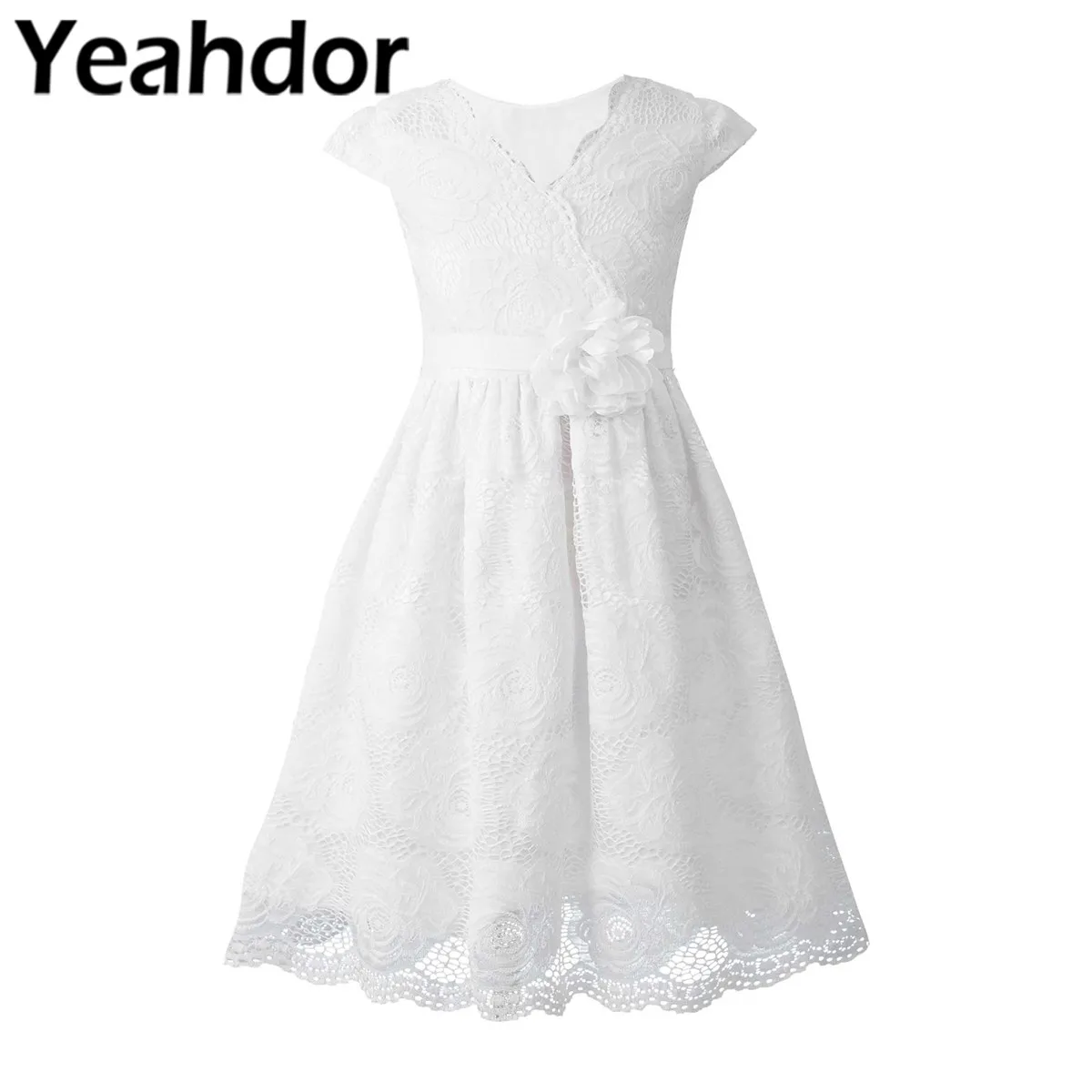 

Princess Flower Girls Dress Lace Kids Dresses for Girls Pageant Wedding Bridesmaid Party First Communion Dress Formal Clothes