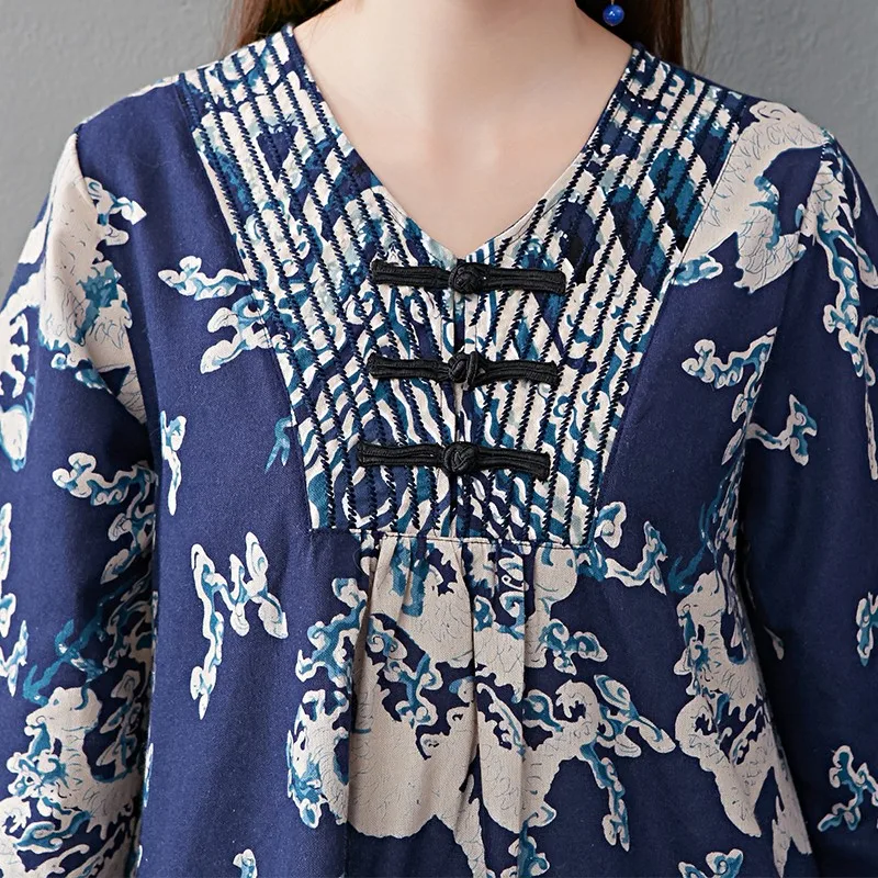 

Vintage Folk Floral Printed Long T-Shirt Women Loose Fit Flare Sleeve Casual Tops Summer Pullover T-Shirts New Women Graphic Tee