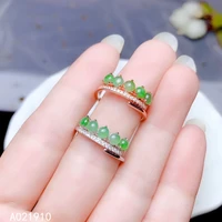 kjjeaxcmy boutique jewelry 925 sterling silver inlaid natural jade gemstone female ring support detection noble