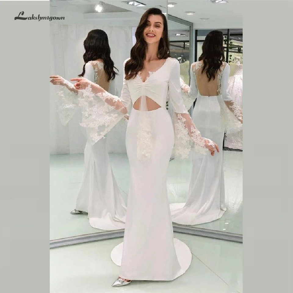 Lakshmigown Vestido de Novia 2019 Сексуальное Женское свадебное платье с длинным рукавом