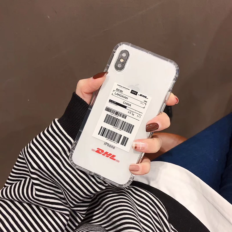 Горячий уличный тренд этикетка с полосками белый чехол для iPhone X XR XS MAX 7 8 6 S 6 S plus Роскошный прозрачный желтый ТПУ мягкий чехол