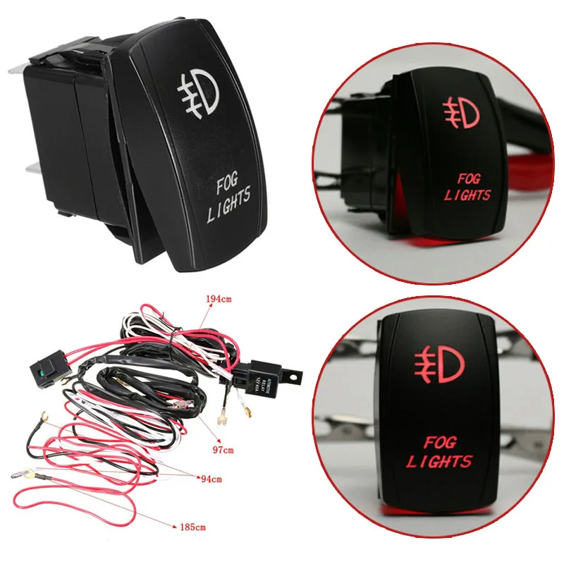 Комплект реле проводки с переключателем предохранителей красный черный корпус