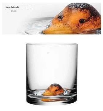 Duck Новые друзья 3D голова животного хрустальные камни шотландские стаканы для виски старомодный стакан Verre XO Chivas бокал для красного вина бокал для бренди - Color: Duck