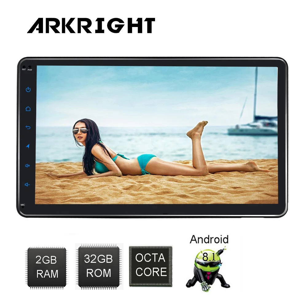 ARKRIGHT 10,1 ''1Din 32 ГБ Автомобильный плеер Android автомобильный Радио Стерео Аудио мультимедийный плеер DSP 4G Carplay быстрая загрузка HD 1280*720P