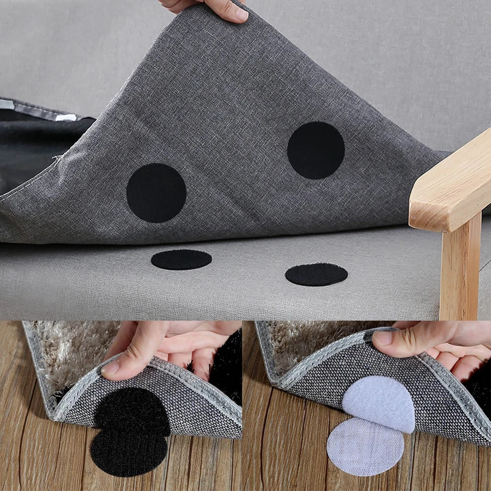 Супер липкая нейлоновая наклейка круглая черная белая застежка-липучка клейкая