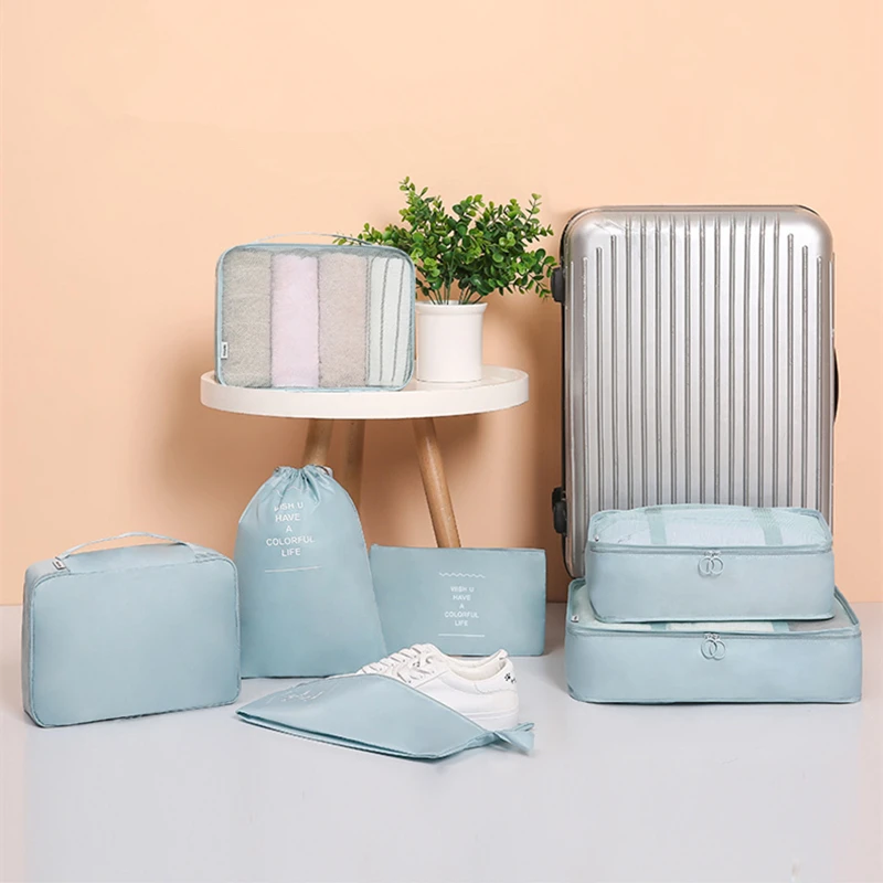 RUPUTIN 7Pcs/set Travel Luggage Organizer Clothes Storage Bag High Quality Waterproof Cosmetic Toiletrie Bag Travel Accessories