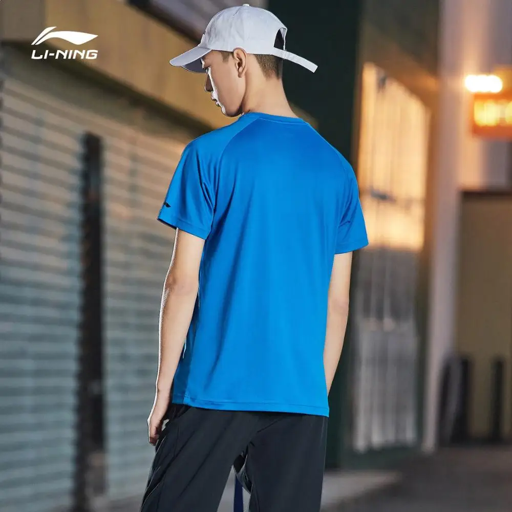 Li-Ning, мужская тренировочная серия, короткий рукав, топ, сухой, дышащий, полиэстер, подкладка, комфорт, Спортивная футболка, футболки ATSP065 CAMJ19