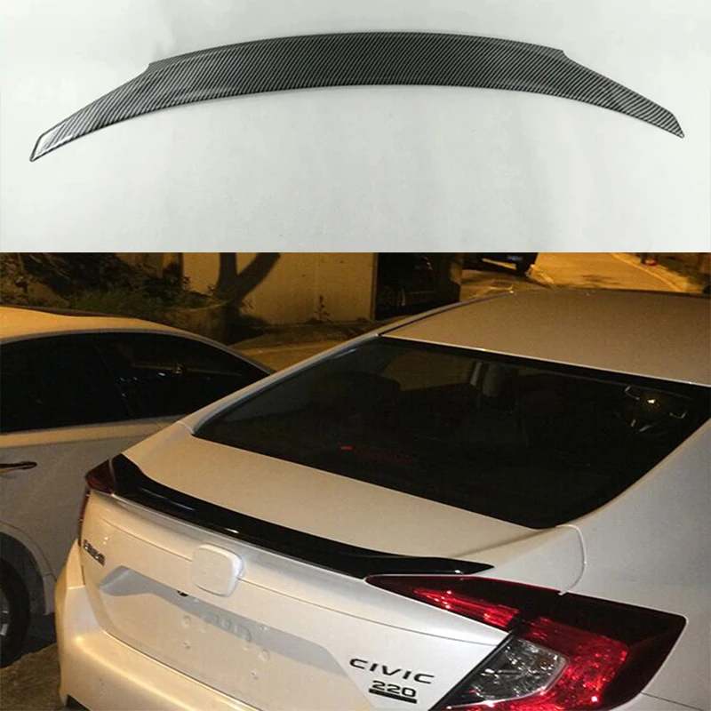 

ABS Material Fake carbon fiber looking Rear Trunk Wing Spoiler for Hon da Civic Sedan 2015-2016