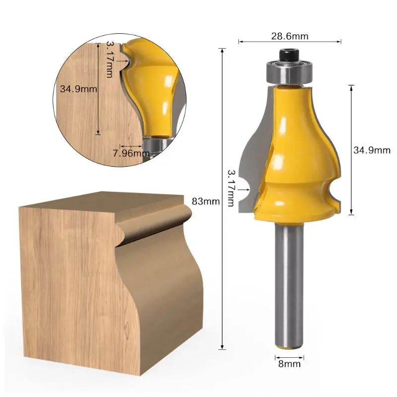 2 шт. 8 мм стержень поручень тенон Фрезерные фрезы Набор для деревообработки