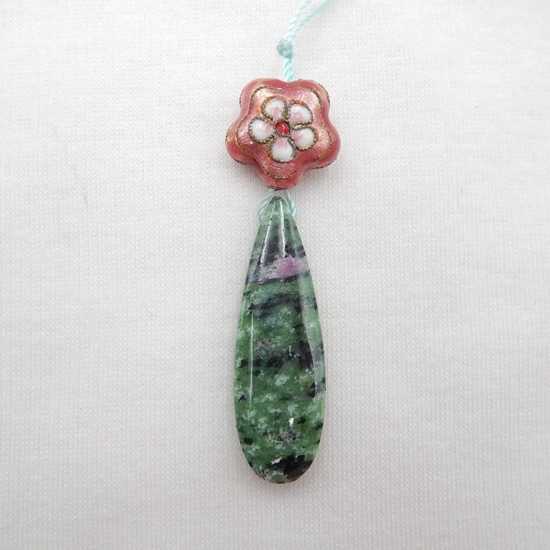 

Wholesale gemstone,Ruby And Zoisite Intarisa Pendant 40x14x5mm15x8mm6.9g