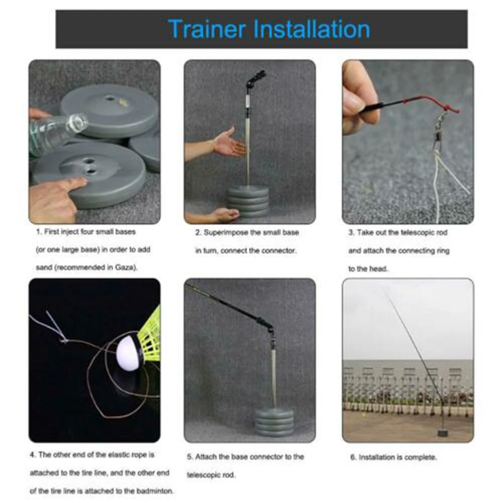 

Newly Elastic Badminton Trainers with Telescopic Rod Portable Badminton Training Set for Adults Kids S66