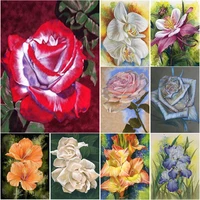 new 5d diy diamond painting scenery cross stitch flowers diamond embroidery full square round drill manual art home decor gift